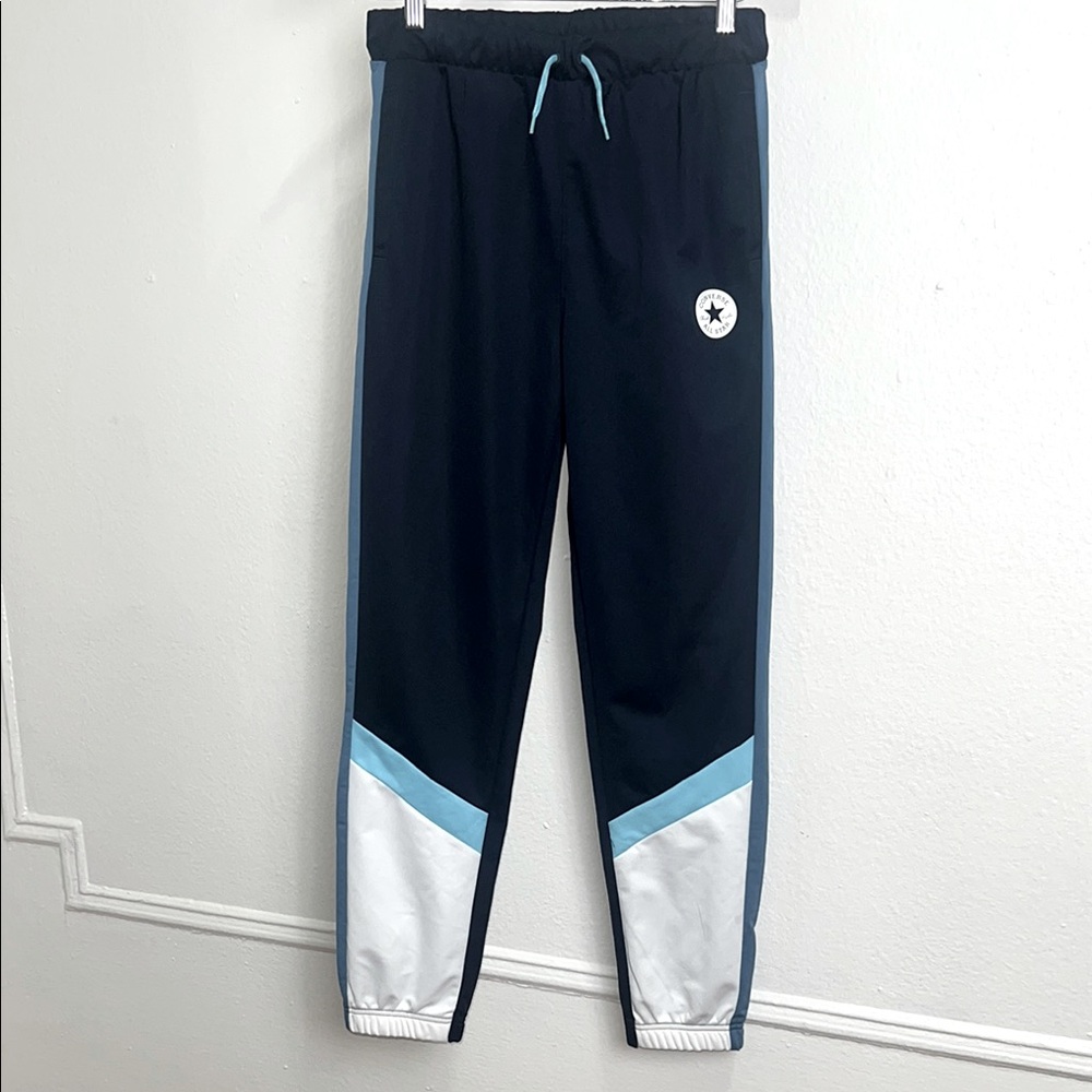 Converse Blue Tapered Jogger Sweatpants with Color-Blocking